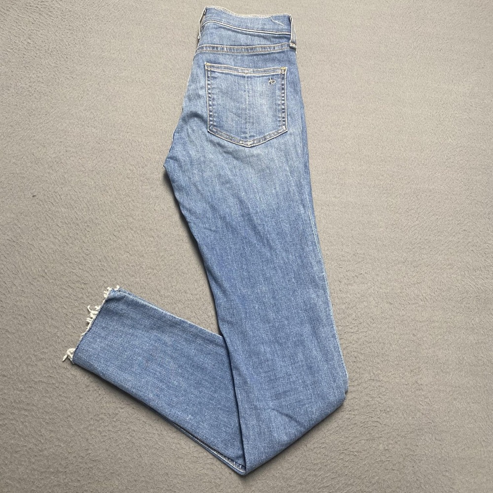 Rag & Bone‎ Jeans Womens 25 Blue High Rise Skinny Raw Fringe Hem Light Wash